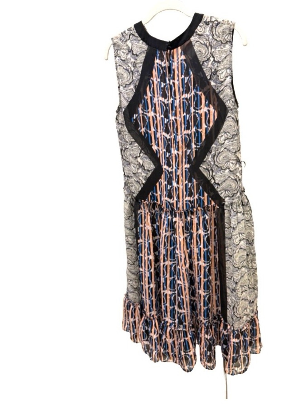 BCBGMaxazria Sleeveless sheer Patterned Midi Dress small